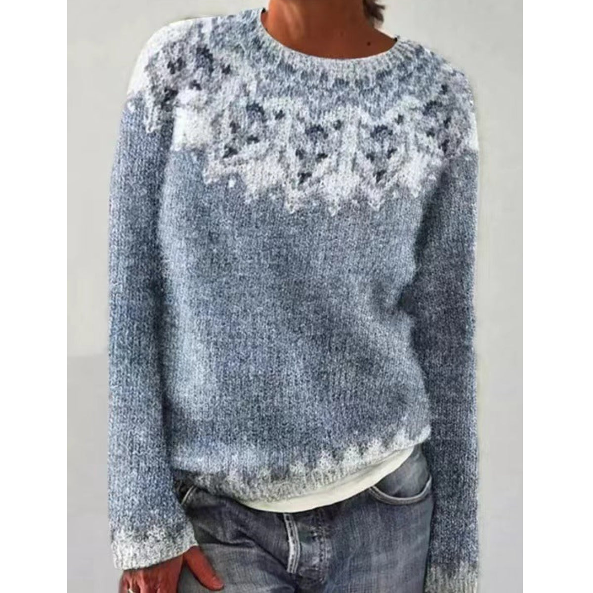 Stylowy prosty uniwersalny sweter 04