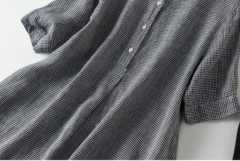 Elegancka i wygodna damska sukienka retro z bawełny i lnu