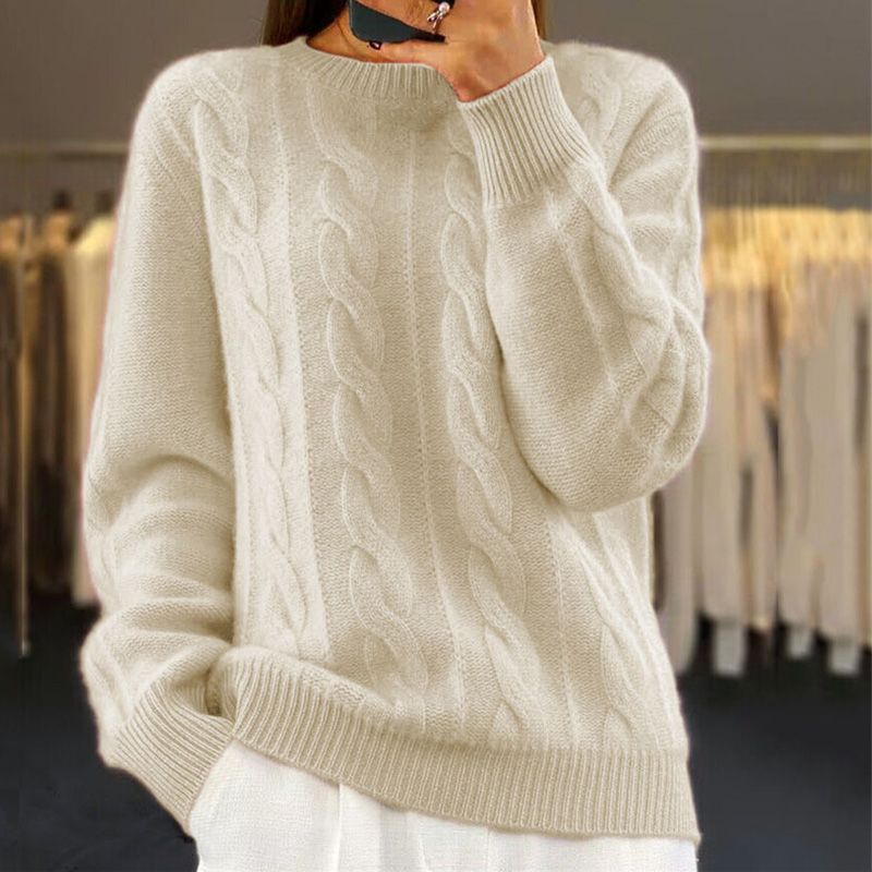 Elegancki i wygodny damski sweter w jednolitym kolorze, do noszenia na co dzień