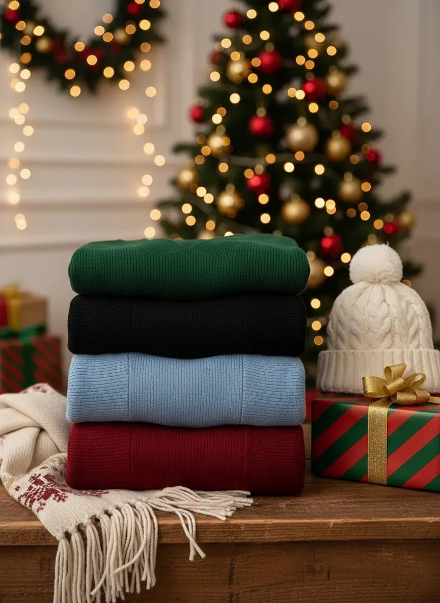 Ten stylowy sweter z dekoltem w serek ma luźny, swobodny krój i dopasowane mankiety, dzięki czemu wygląda świeżo i atrakcyjnie.