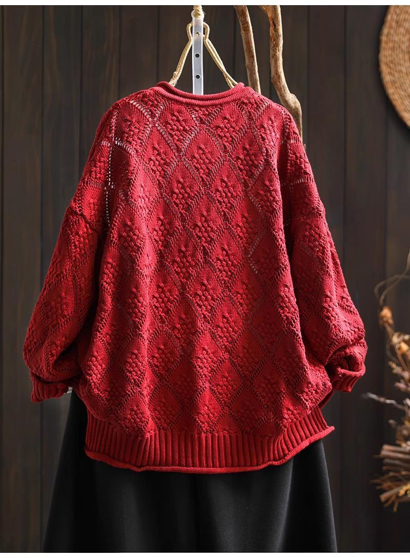 Elegancki i wygodny damski sweter kardigan z dzianiny w kwiaty