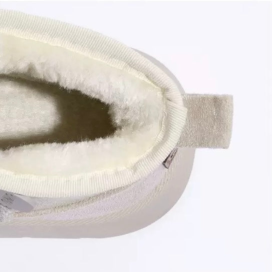 Nowe damskie, płaskie, ciepłe, zapinane na zamek buty śnieżne, gruba podszewka z polaru