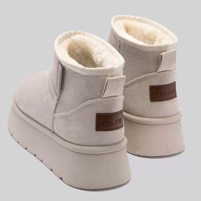 Nowe damskie, płaskie, ciepłe, zapinane na zamek buty śnieżne, gruba podszewka z polaru