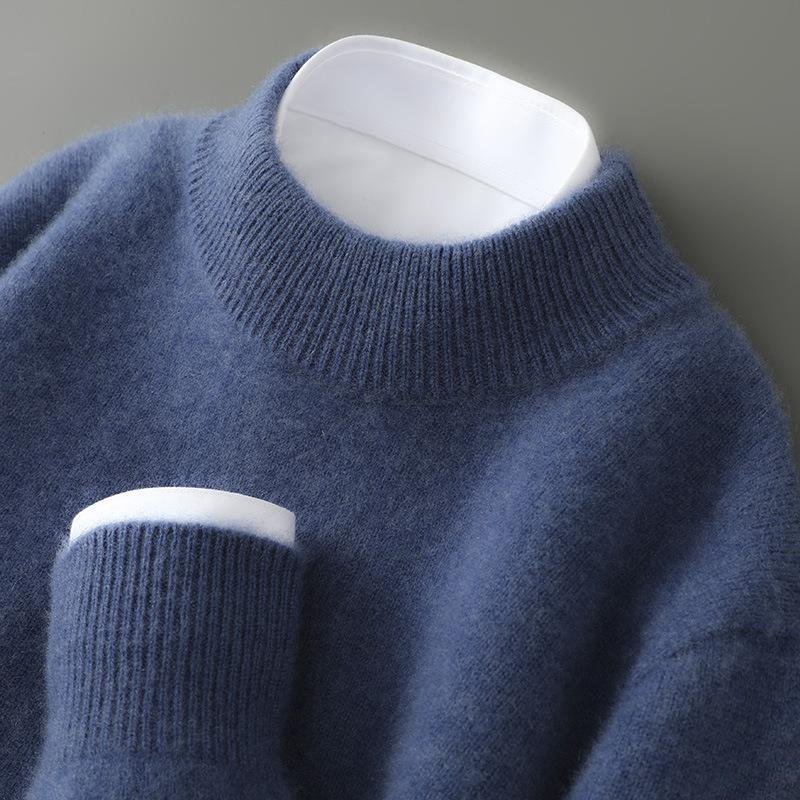 Męski sweter jesienny z okrągłym dekoltem, miękki w dotyku i o uniwersalnym stylu