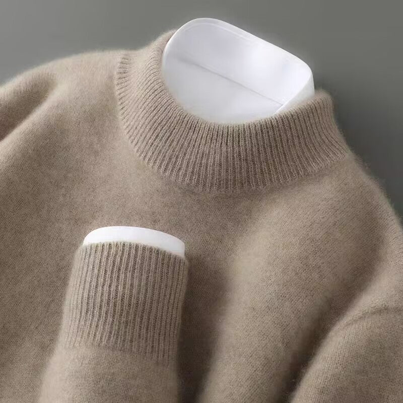 Męski sweter jesienny z okrągłym dekoltem, miękki w dotyku i o uniwersalnym stylu