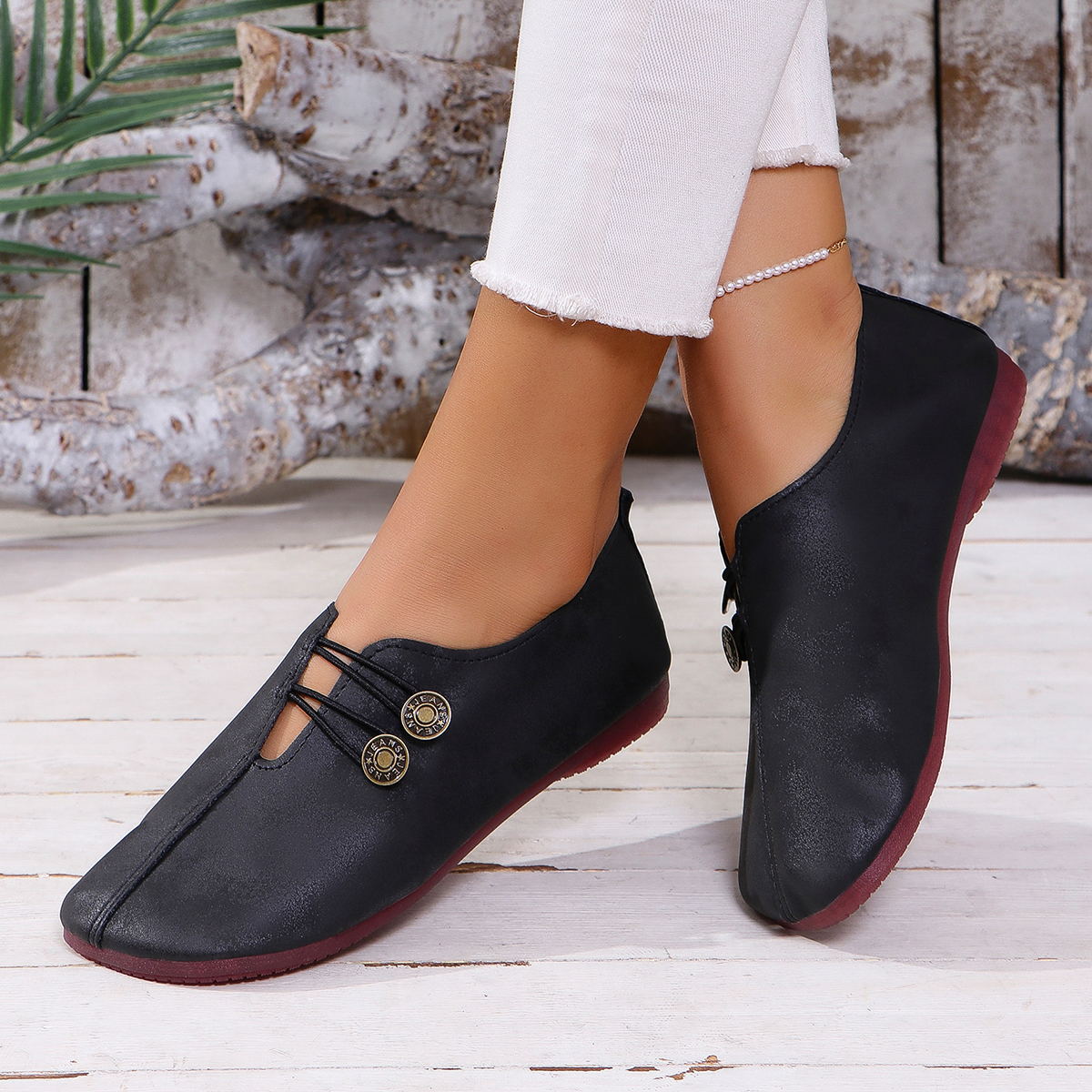 Nowe damskie, miękkie, skórzane, płaskie, wsuwane, codzienne, modne buty, dostępne w różnych kolorach
