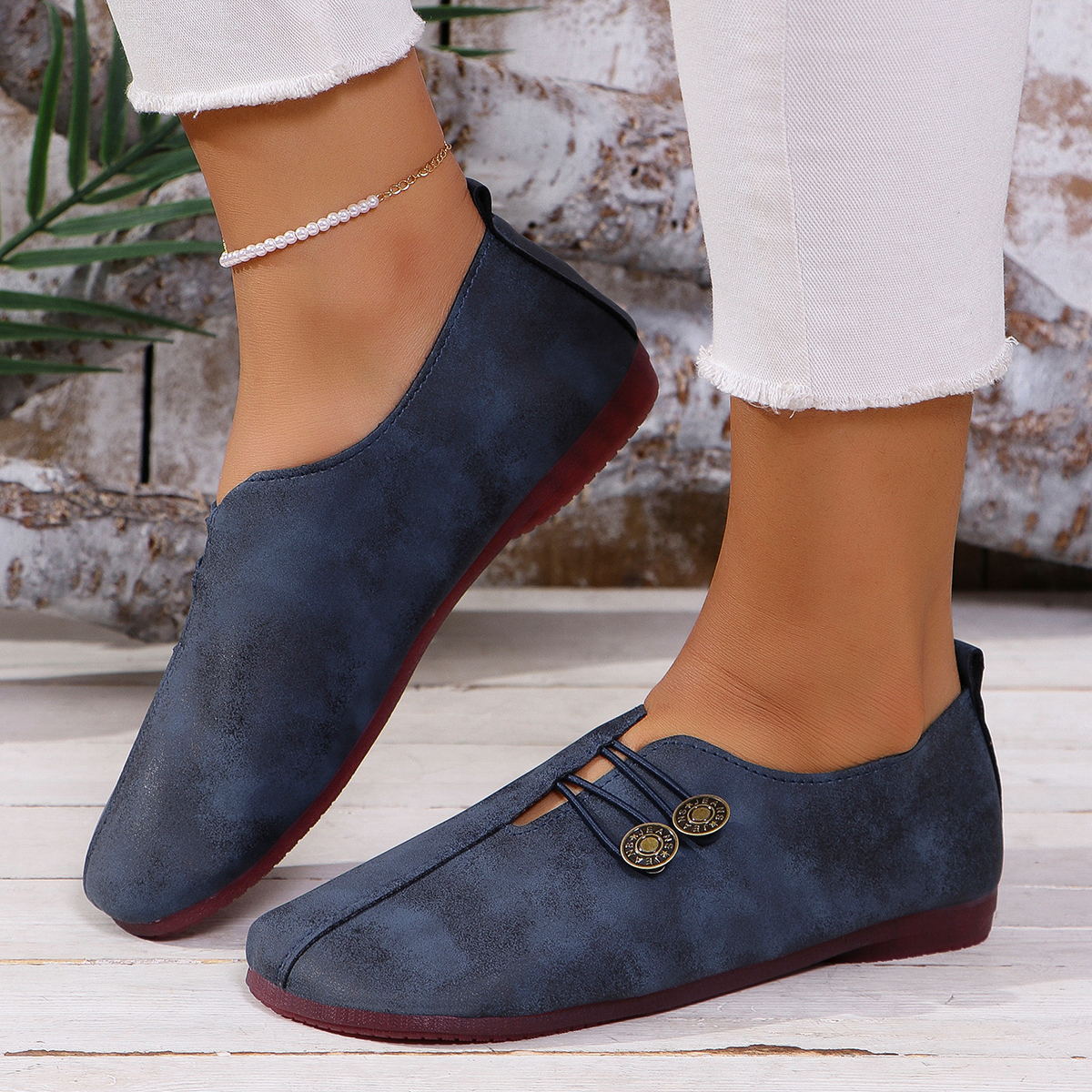 Nowe damskie, miękkie, skórzane, płaskie, wsuwane, codzienne, modne buty, dostępne w różnych kolorach