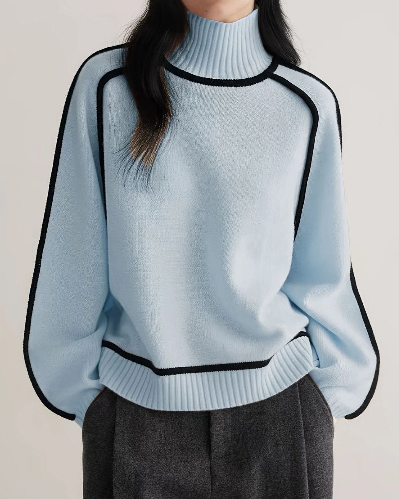 Elegancki i wygodny sweter z golfem z grubego kaszmiru