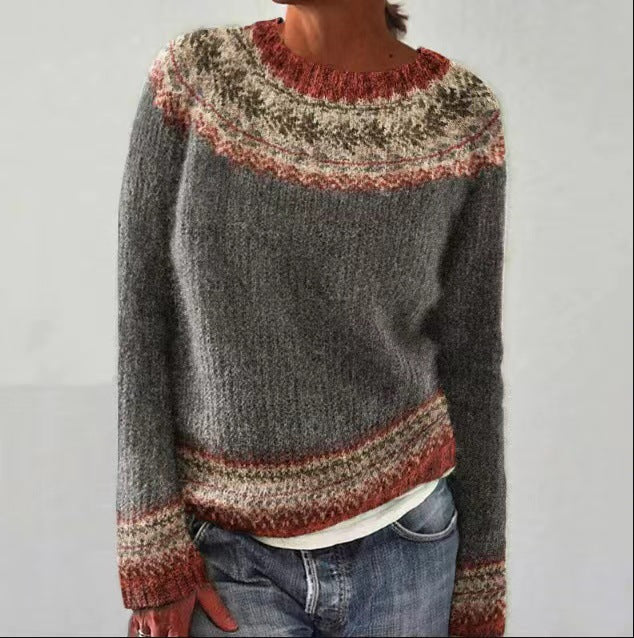 Stylowy prosty uniwersalny sweter 04