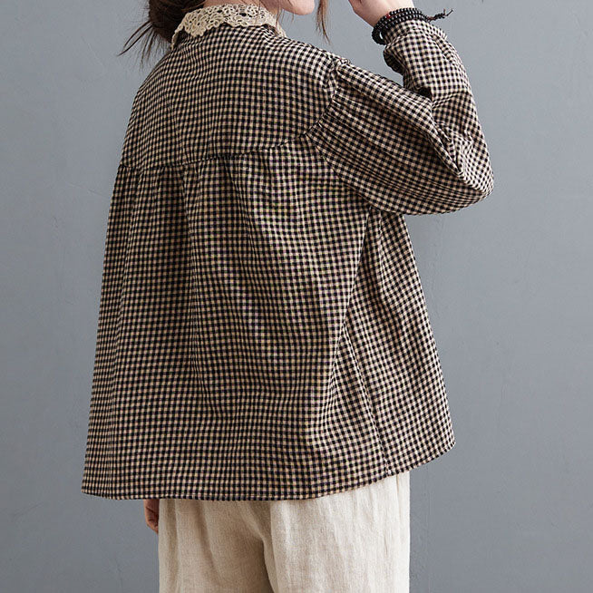 Elegancka i wygodna bawełniana koszula z długim rękawem i kołnierzykiem typu baby doll