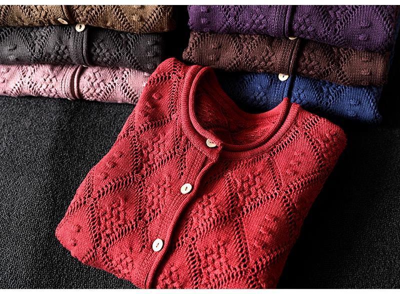 Elegancki i wygodny damski sweter kardigan z dzianiny w kwiaty