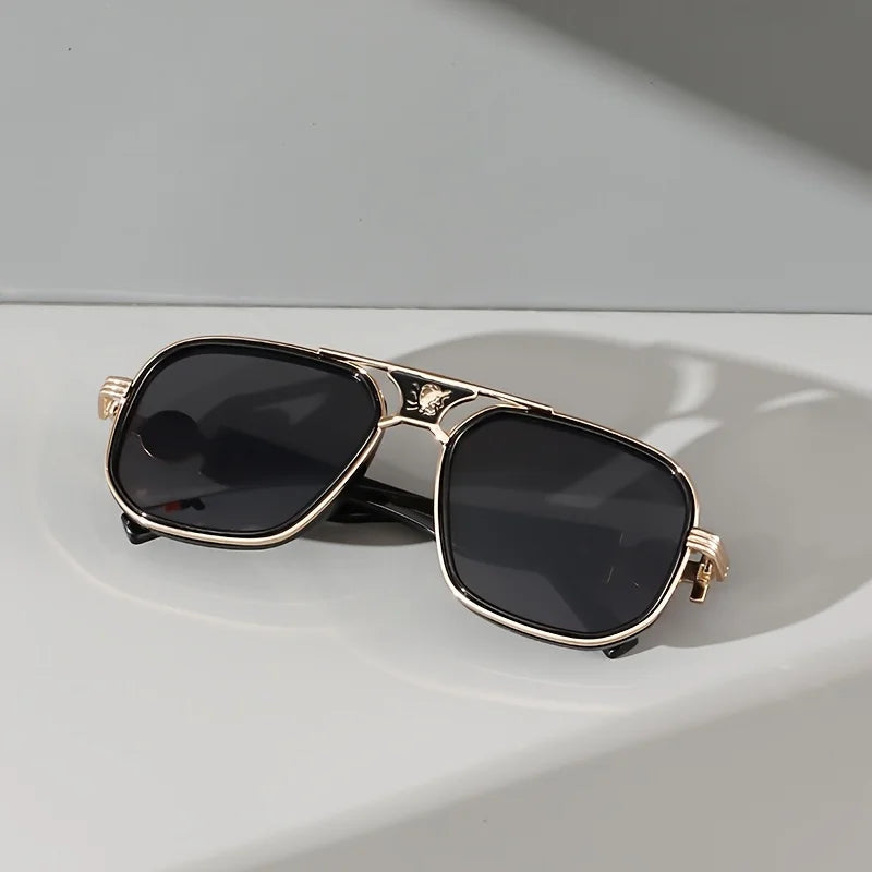 Okulary przeciwsłoneczne typu aviator w stylu retro brytyjskim z metalową belką
