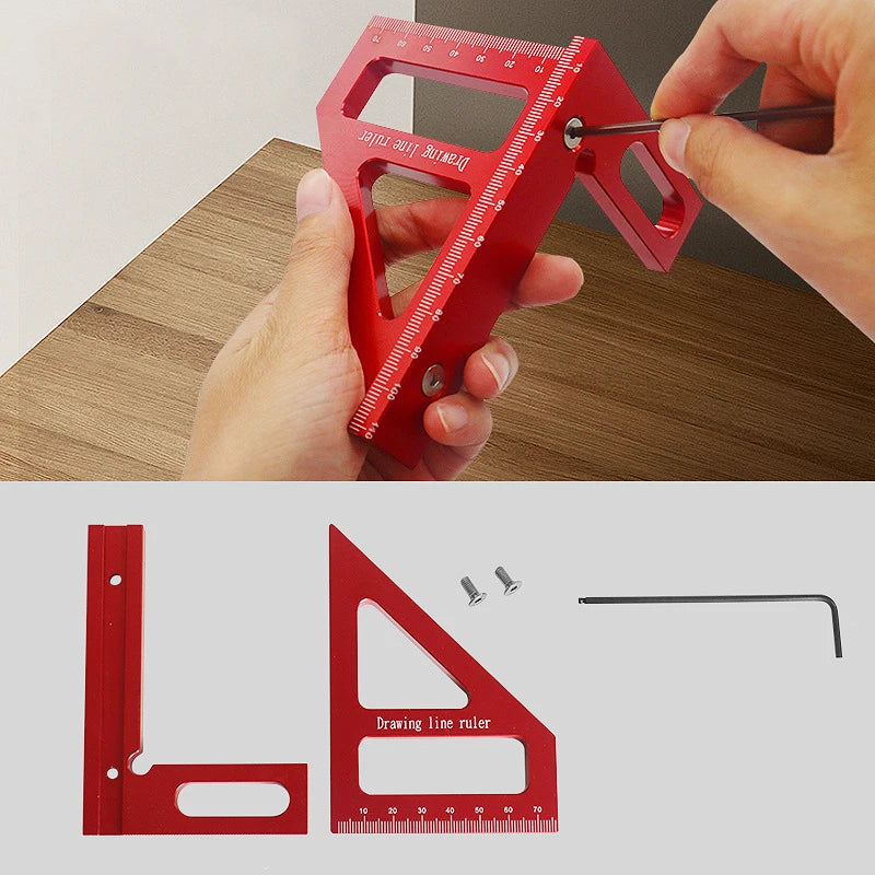 Linijka miernicza 3D z wieloma kątami