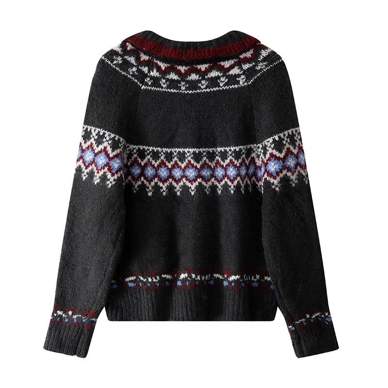 Elegancki i wygodny sweter z trójwymiarowymi kwiatowymi klapami, luźna wersja na jesień i zimę