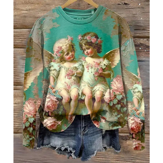 【Wyprzedaż wyprzedażowa】Bluza Vintage Cupid Valentine