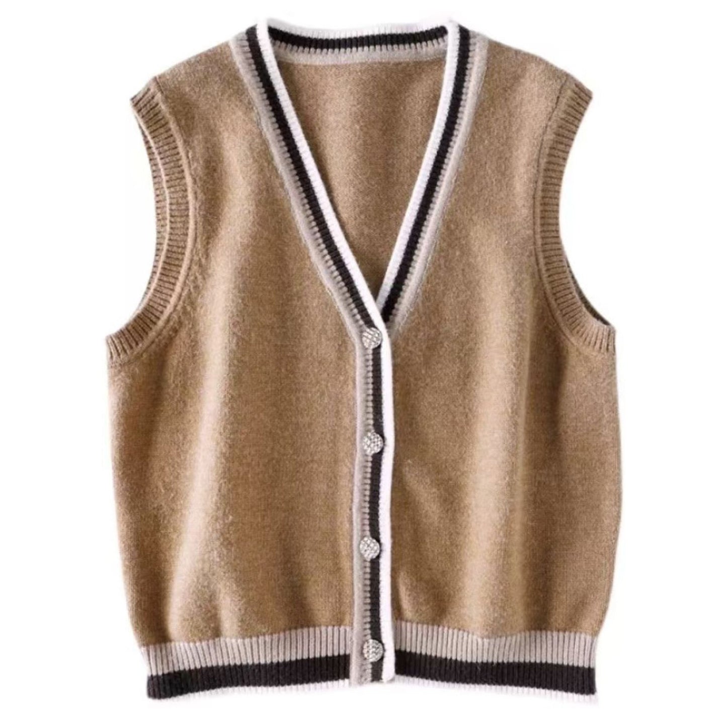 Elegancki i wygodny sweter bez rękawów o luźnym kroju w stylu retro, dostępny w różnych kolorach.