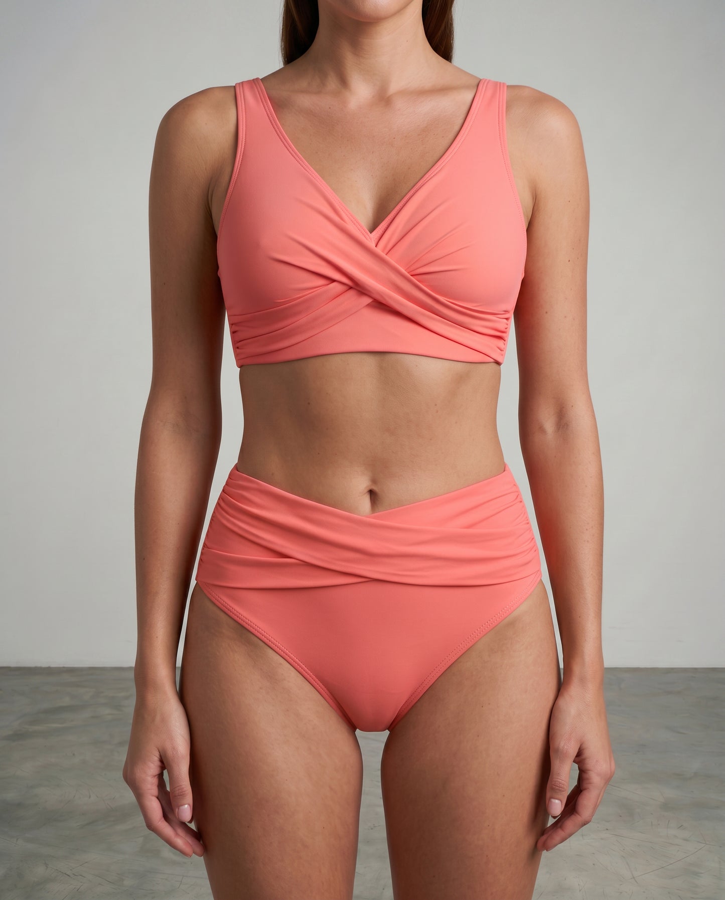 Seksowny dwuczęściowy kostium kąpielowy bikini z wysokim stanem