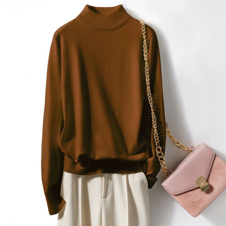 Elegancki i wygodny golf w jednolitym kolorze; uniwersalny styl.