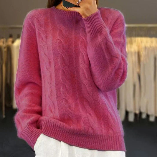 Elegancki i wygodny damski sweter w jednolitym kolorze, do noszenia na co dzień 02