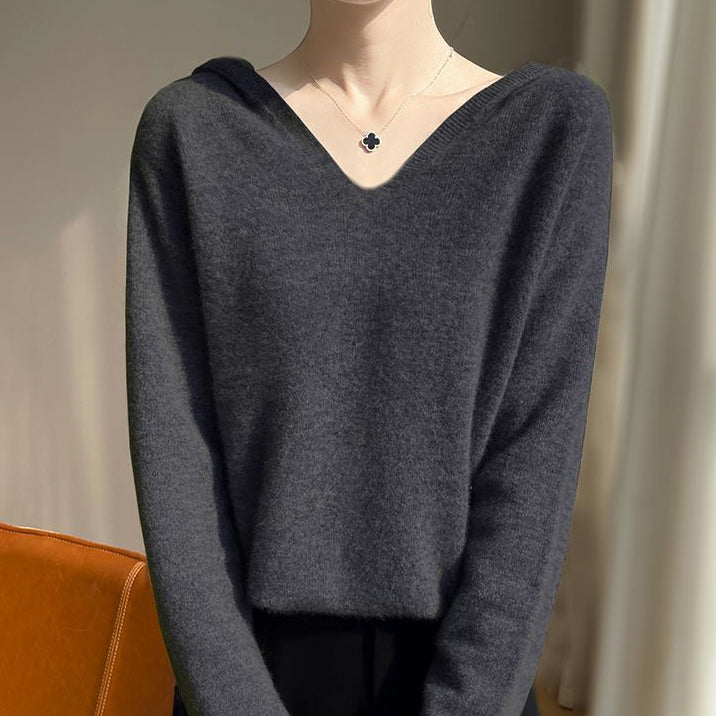 Elegancki i wygodny miękki sweter z kapturem w różnych kolorach