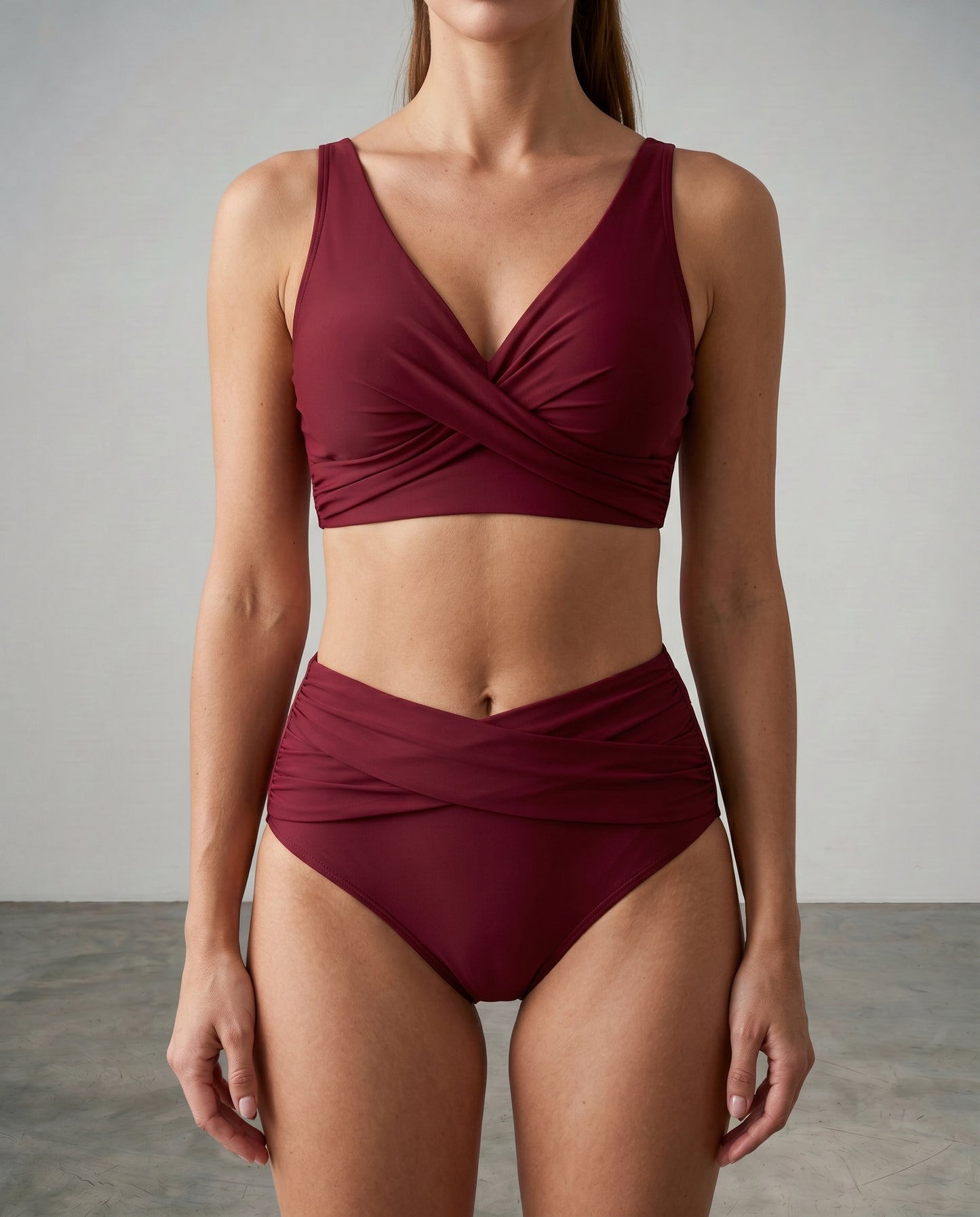 Seksowny dwuczęściowy kostium kąpielowy bikini z wysokim stanem