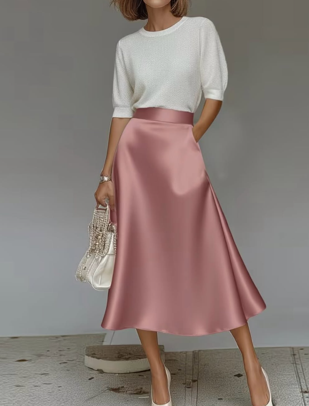 Elegancka i wygodna długa sukienka z merceryzowanej bawełny w jednolitym kolorze, która emanuje elegancją i jest uniwersalnym fasonem.