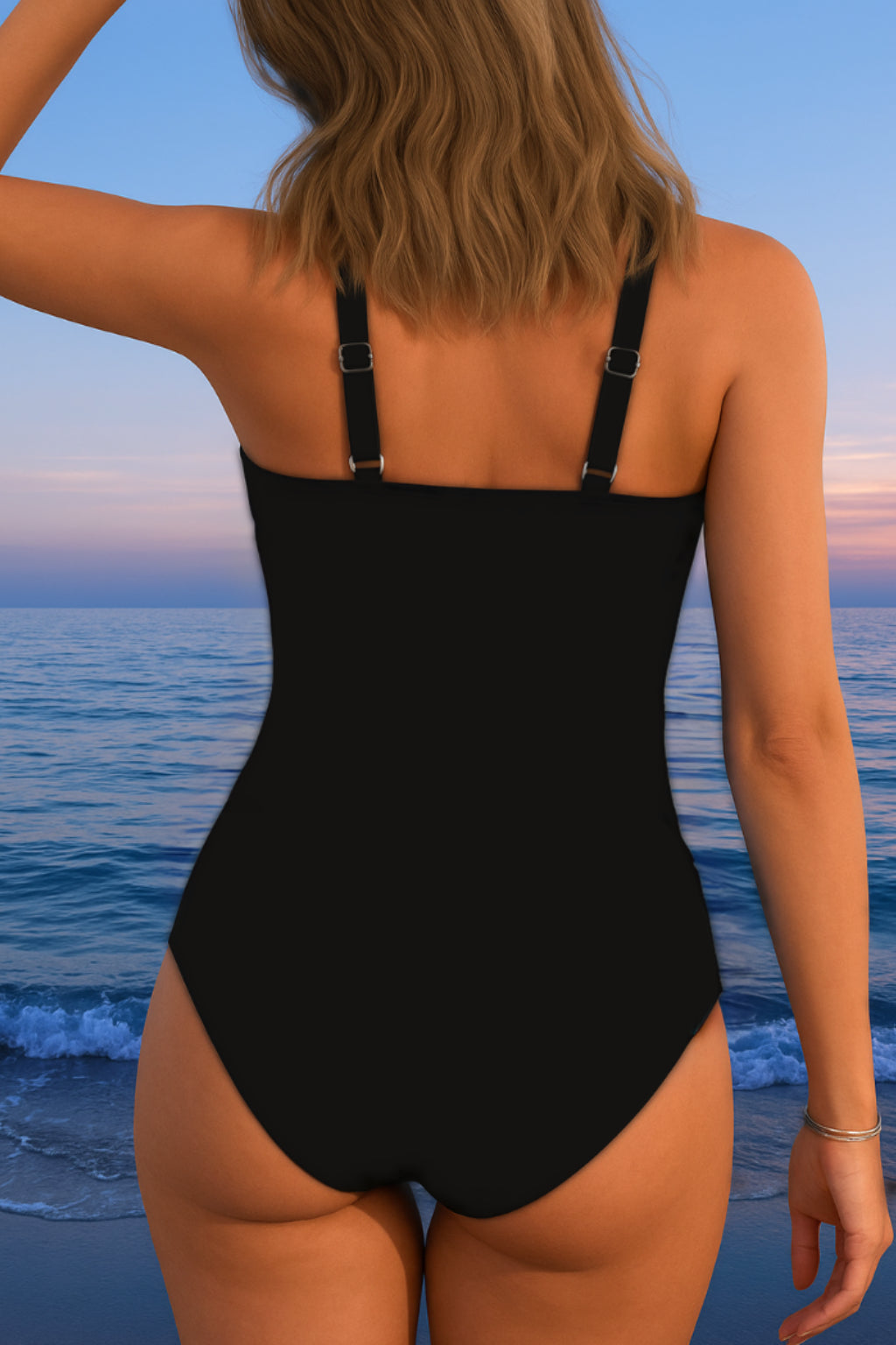 Nowe kolorowe kostiumy kąpielowe typu bikini, jednoczęściowe kostiumy plażowe z odkrytymi plecami