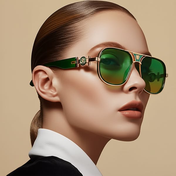 Okulary przeciwsłoneczne typu aviator w stylu retro brytyjskim z metalową belką
