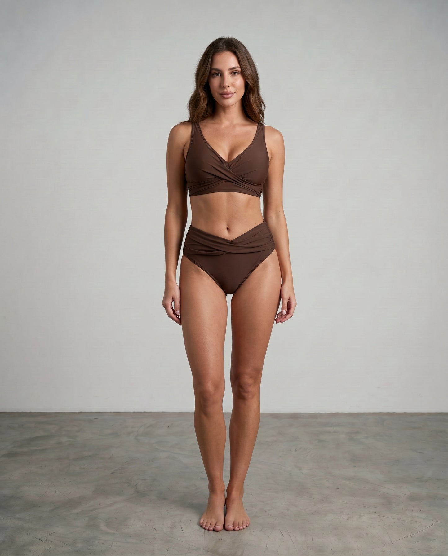 Seksowny dwuczęściowy kostium kąpielowy bikini z wysokim stanem