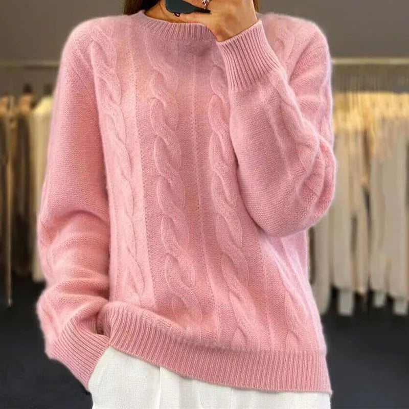 Elegancki i wygodny damski sweter w jednolitym kolorze, do noszenia na co dzień