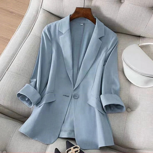 Bawełniano-lniane topy garniturowe slim-fit dla kobiet