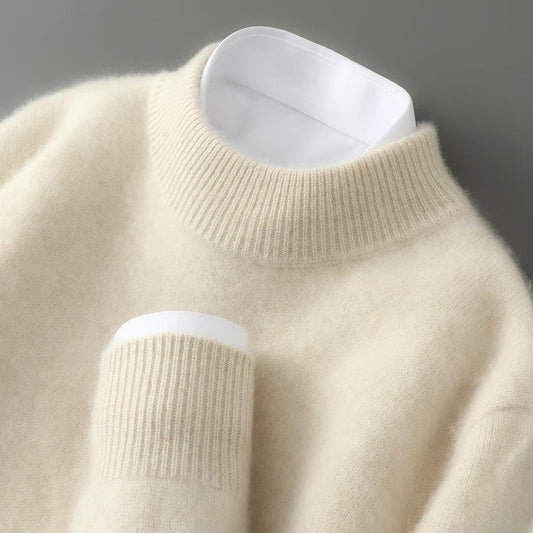 Męski sweter jesienny z okrągłym dekoltem, miękki w dotyku i o uniwersalnym stylu