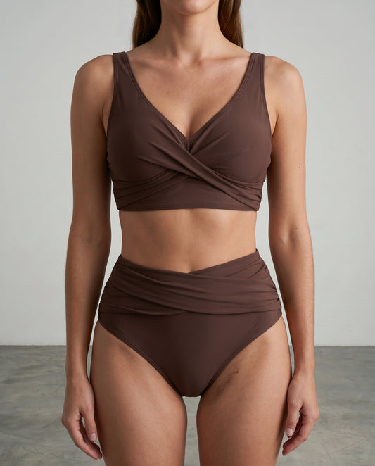 Seksowny dwuczęściowy kostium kąpielowy bikini z wysokim stanem