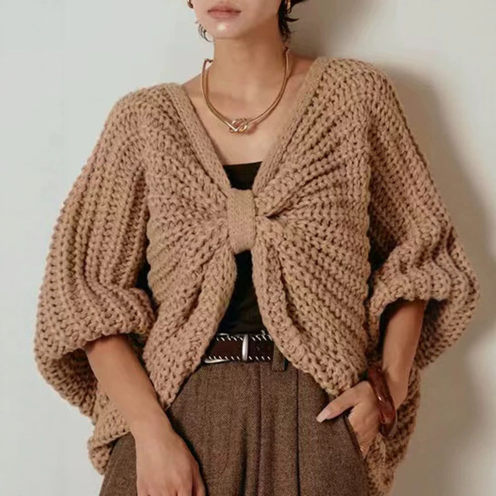 Nowy sweter nietoperzowy na jesień/zimę, luźny i uniwersalny sweter w stylu peleryny, łatwy do dopasowania i swobodny.