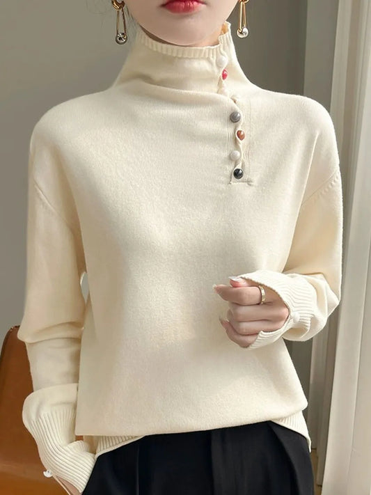 Wygodny, jednolity kolor, minimalistyczny styl, golf Andy z polaru zapinany na guziki