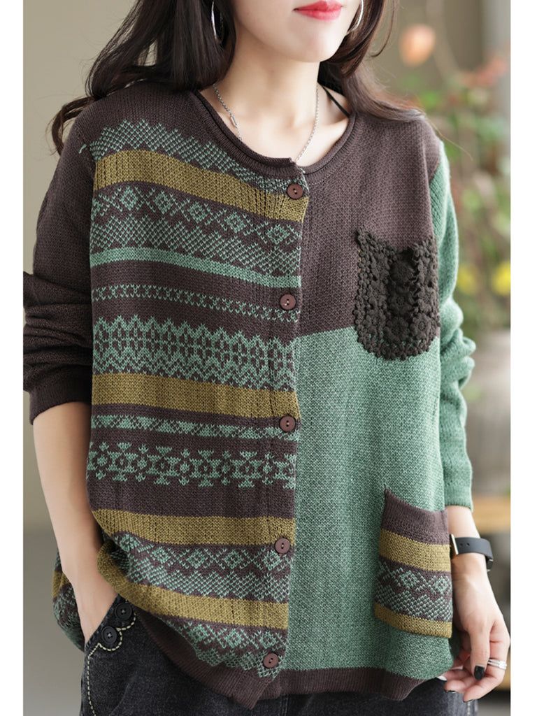 Damski sweter z golfem z kaszmiru w stylu retro, z blokami kolorów, uniwersalny, ciepły i wygodny.