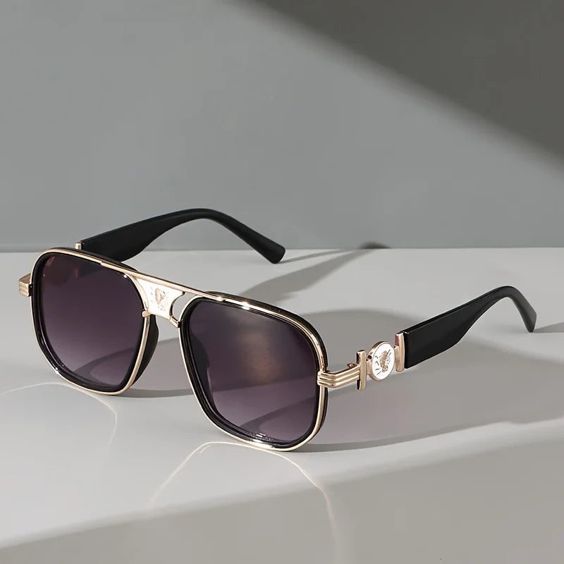 Okulary przeciwsłoneczne typu aviator w stylu retro brytyjskim z metalową belką