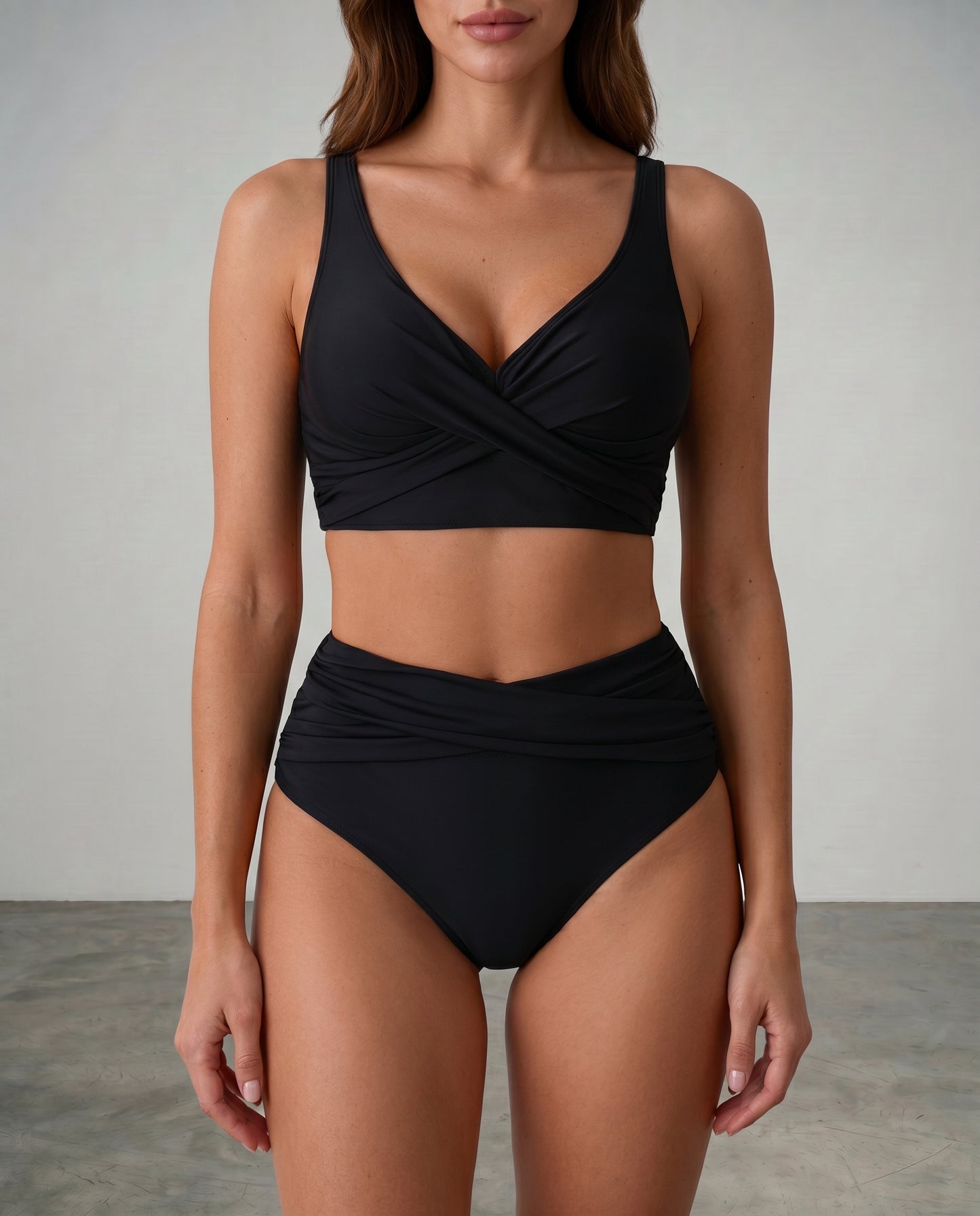 Seksowny dwuczęściowy kostium kąpielowy bikini z wysokim stanem