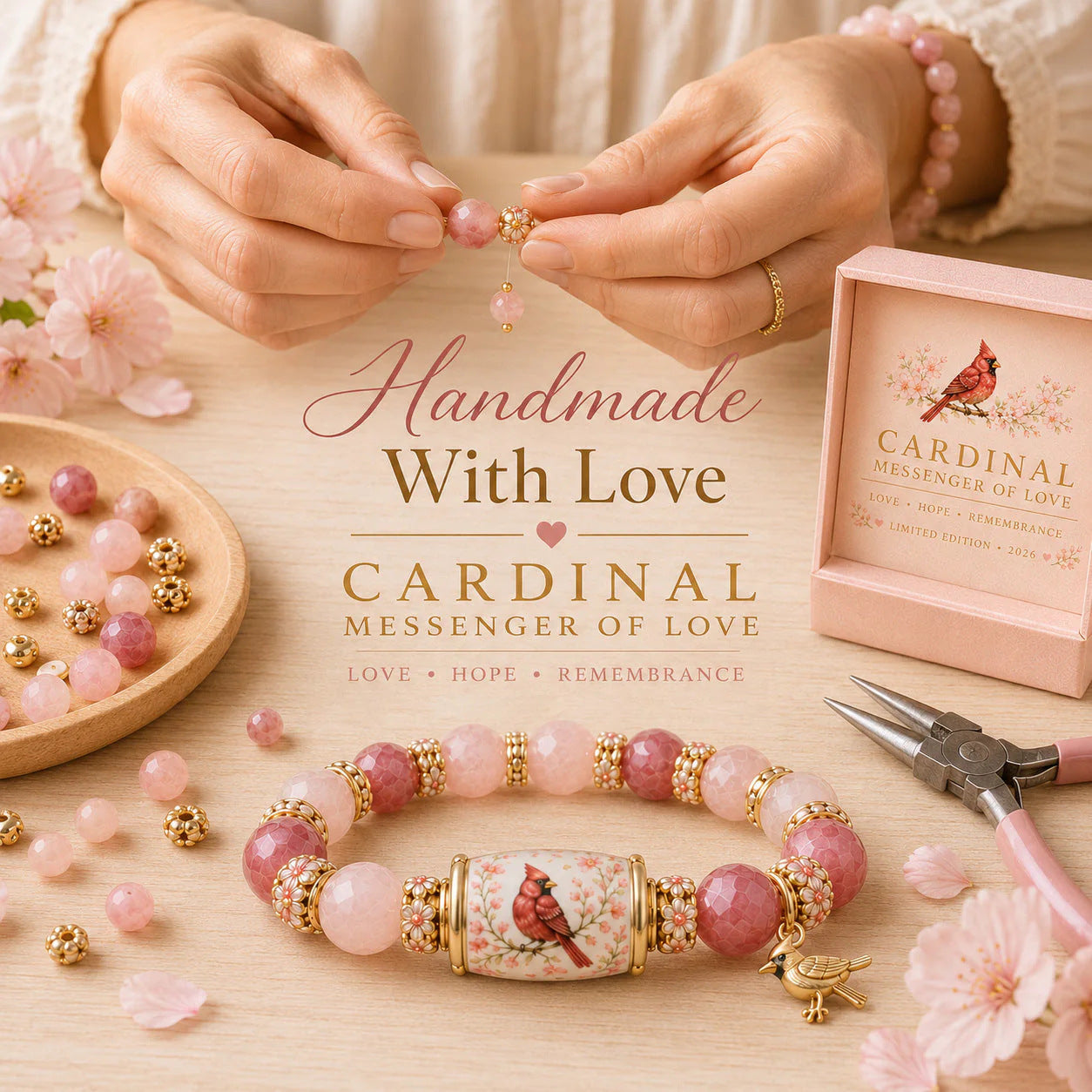 Bransoletka koralikowa Hummingbird Limited Edition: wyjątkowy, stonowany, luksusowy wzór; idealny do użytku osobistego lub na prezent.