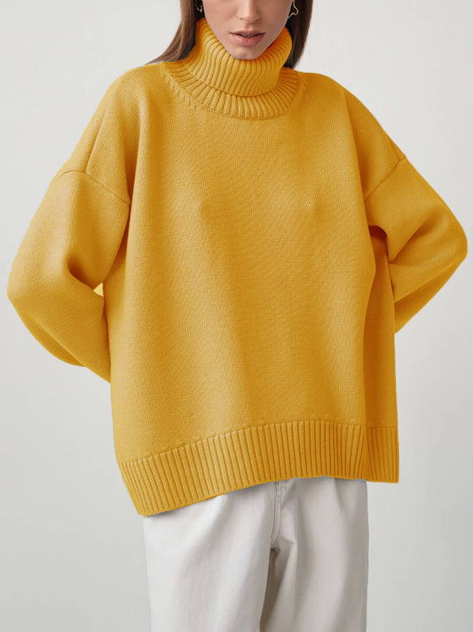 Elegancki i wygodny sweter z wysokim kołnierzem, dostępny w różnych kolorach