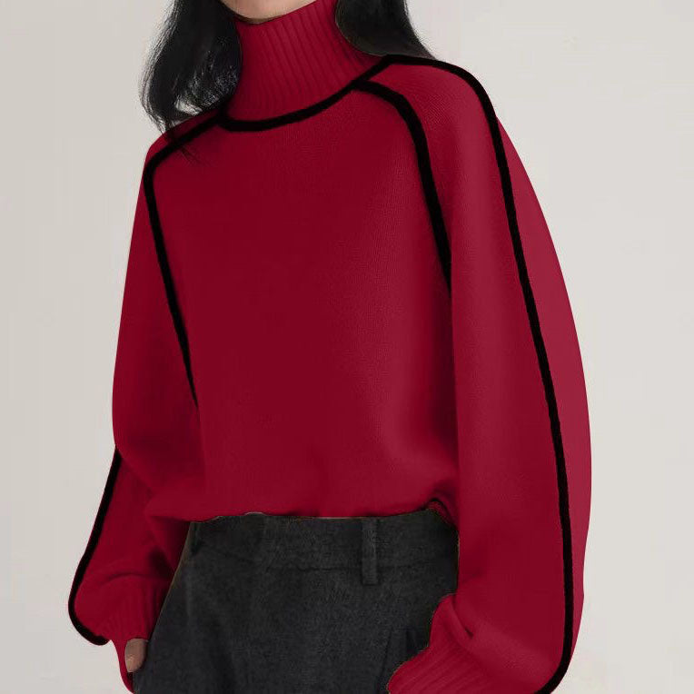 Elegancki i wygodny sweter z golfem z grubego kaszmiru