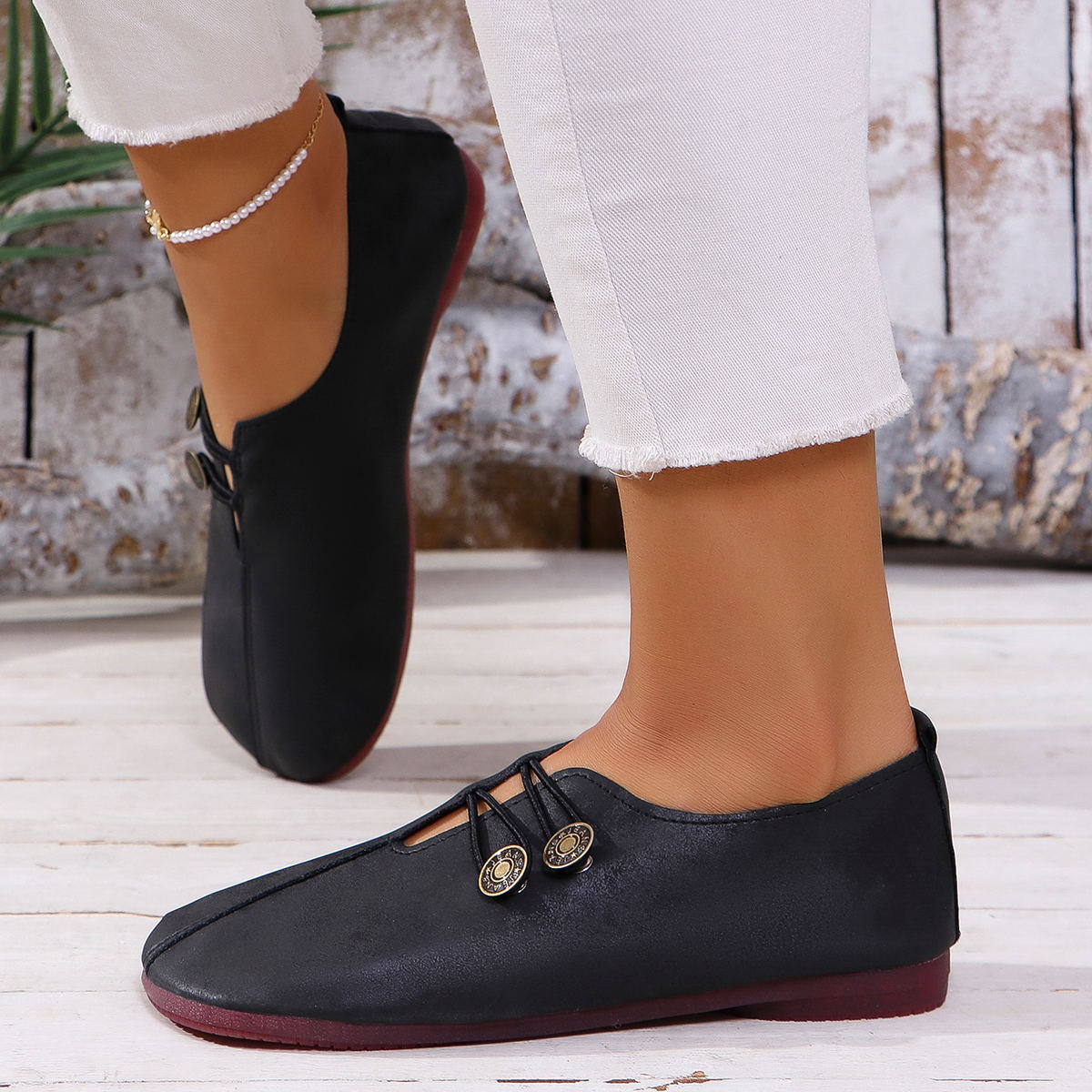 Nowe damskie, miękkie, skórzane, płaskie, wsuwane, codzienne, modne buty, dostępne w różnych kolorach