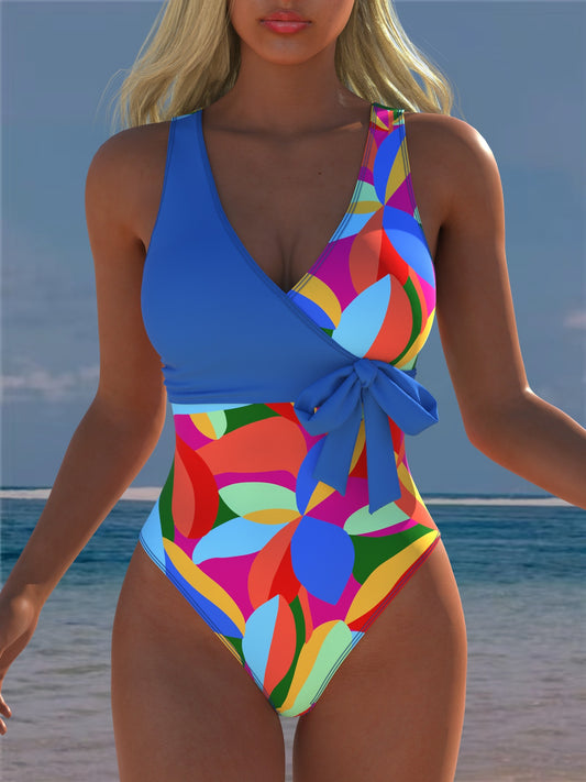 Nowy kostium kąpielowy bikini, jednoczęściowy kostium kąpielowy plażowy z odkrytymi plecami
