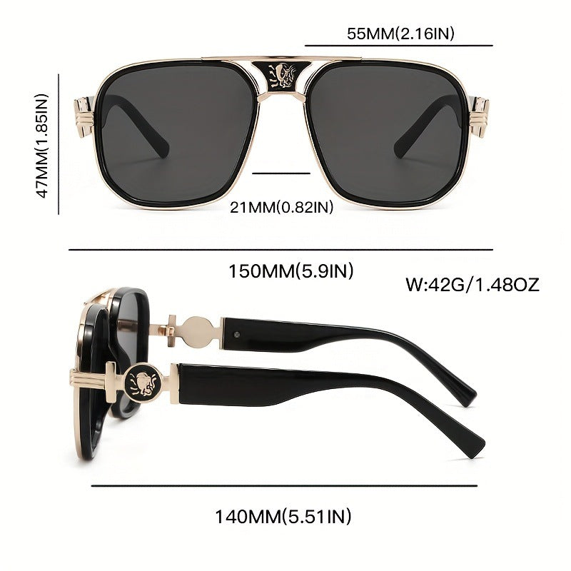 Okulary przeciwsłoneczne typu aviator w stylu retro brytyjskim z metalową belką