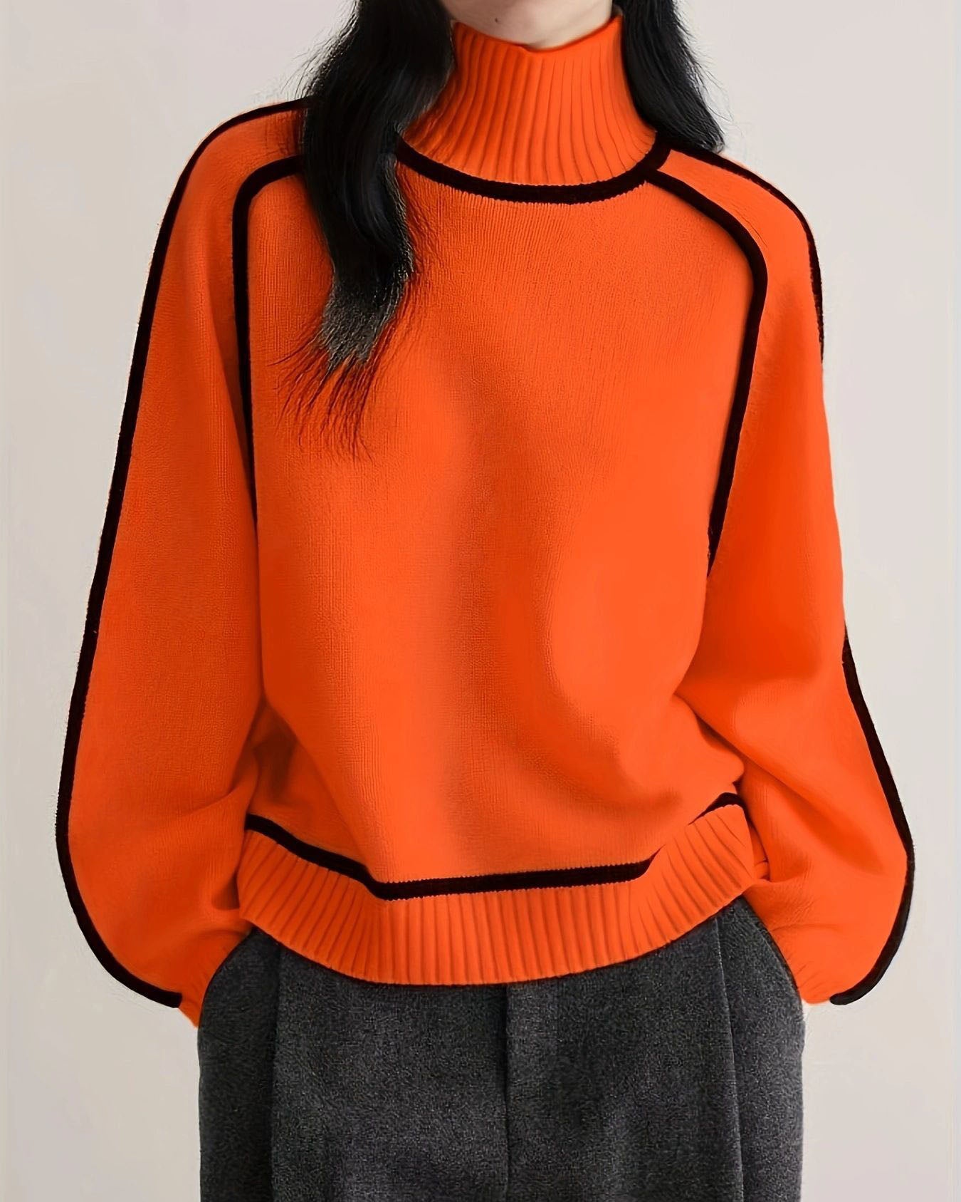 Elegancki i wygodny sweter z golfem z grubego kaszmiru