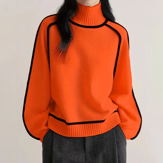 Elegancki i wygodny sweter z golfem z grubego kaszmiru 02