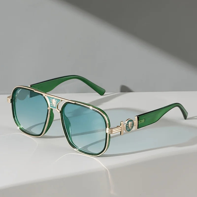 Okulary przeciwsłoneczne typu aviator w stylu retro brytyjskim z metalową belką