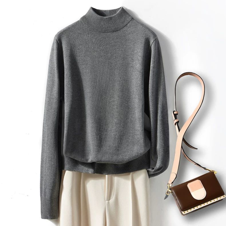 Elegancki i wygodny golf w jednolitym kolorze; uniwersalny styl.