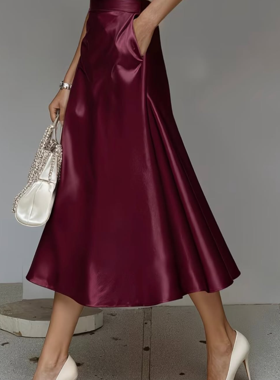 Elegancka i wygodna długa sukienka z merceryzowanej bawełny w jednolitym kolorze, która emanuje elegancją i jest uniwersalnym fasonem.