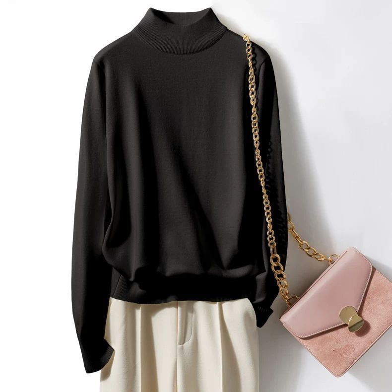 Elegancki i wygodny golf w jednolitym kolorze; uniwersalny styl.